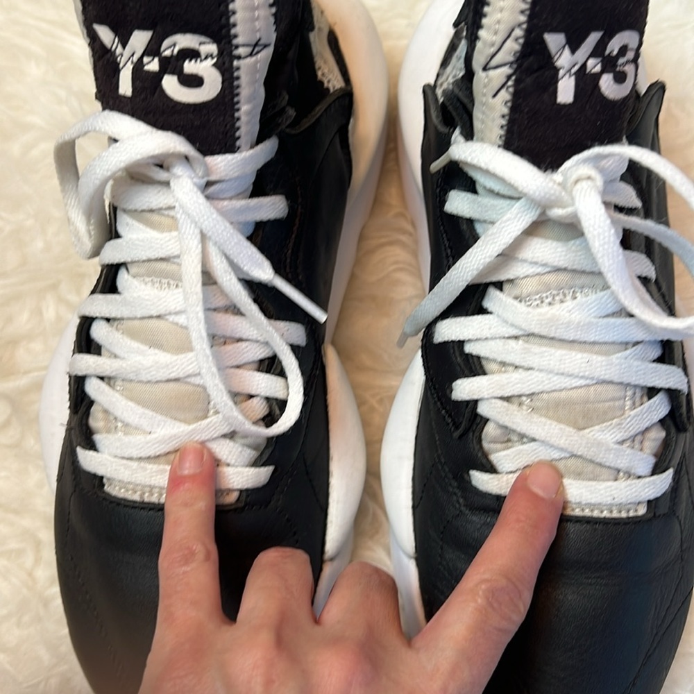adidas Men’s Y-3 Kaiwa Black/White Chunky Futuristic Sneakers Size 8 US - Picture 15 of 17